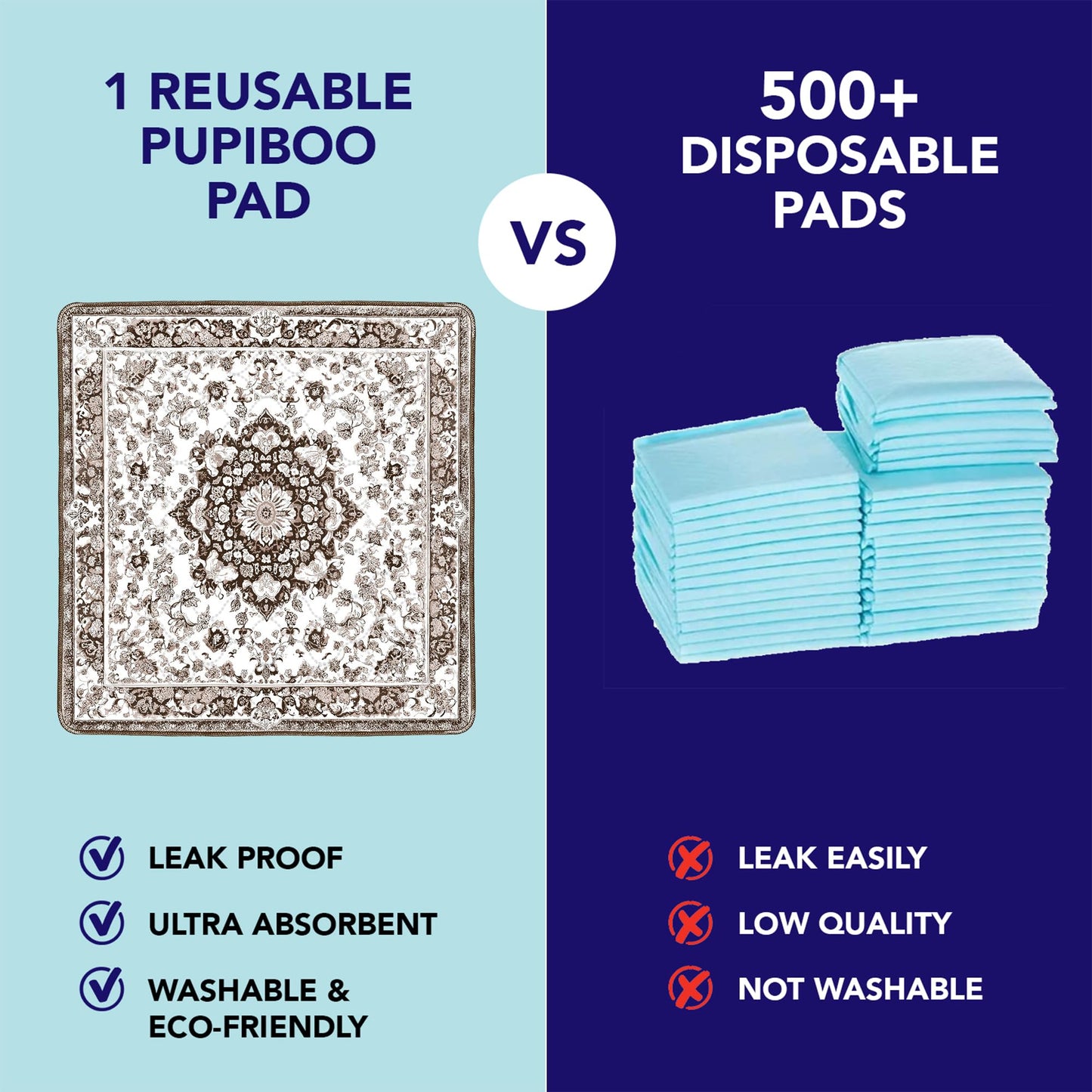 Light Brown Medallion Washable Pee Pads