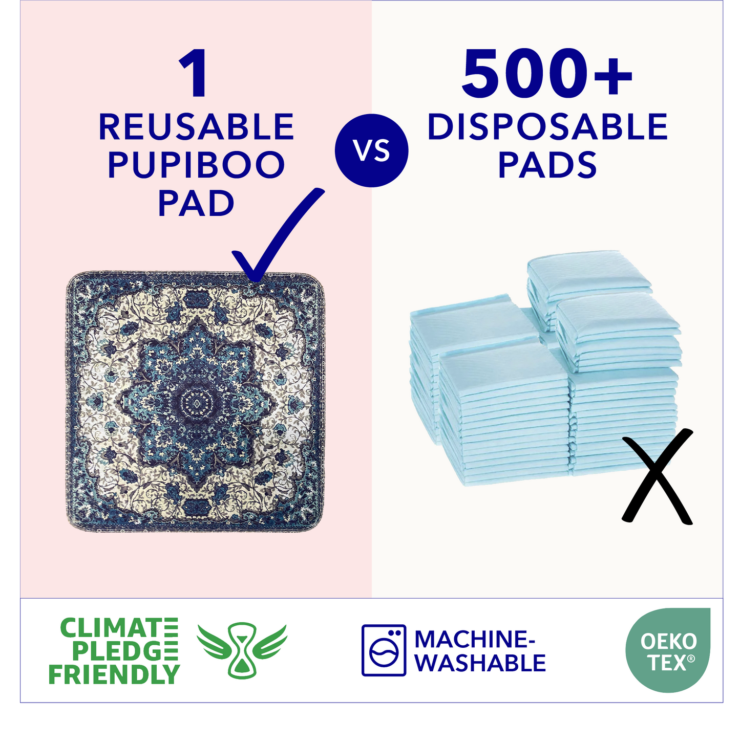Washable Dog Pee Pads - Blue Medallion | Pawmotions
