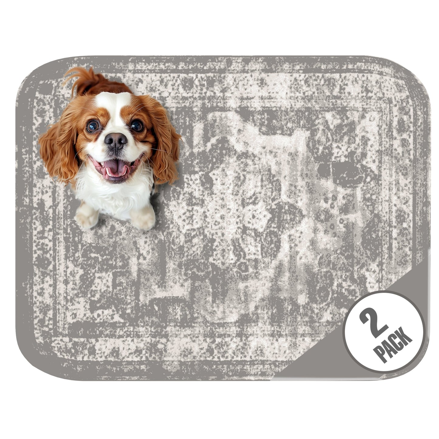 Grey Medallion Washable Pee Pads