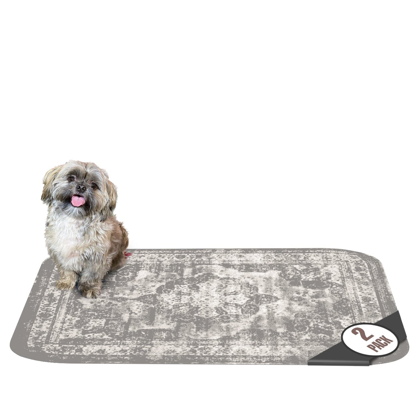 Grey Medallion Washable Pee Pads