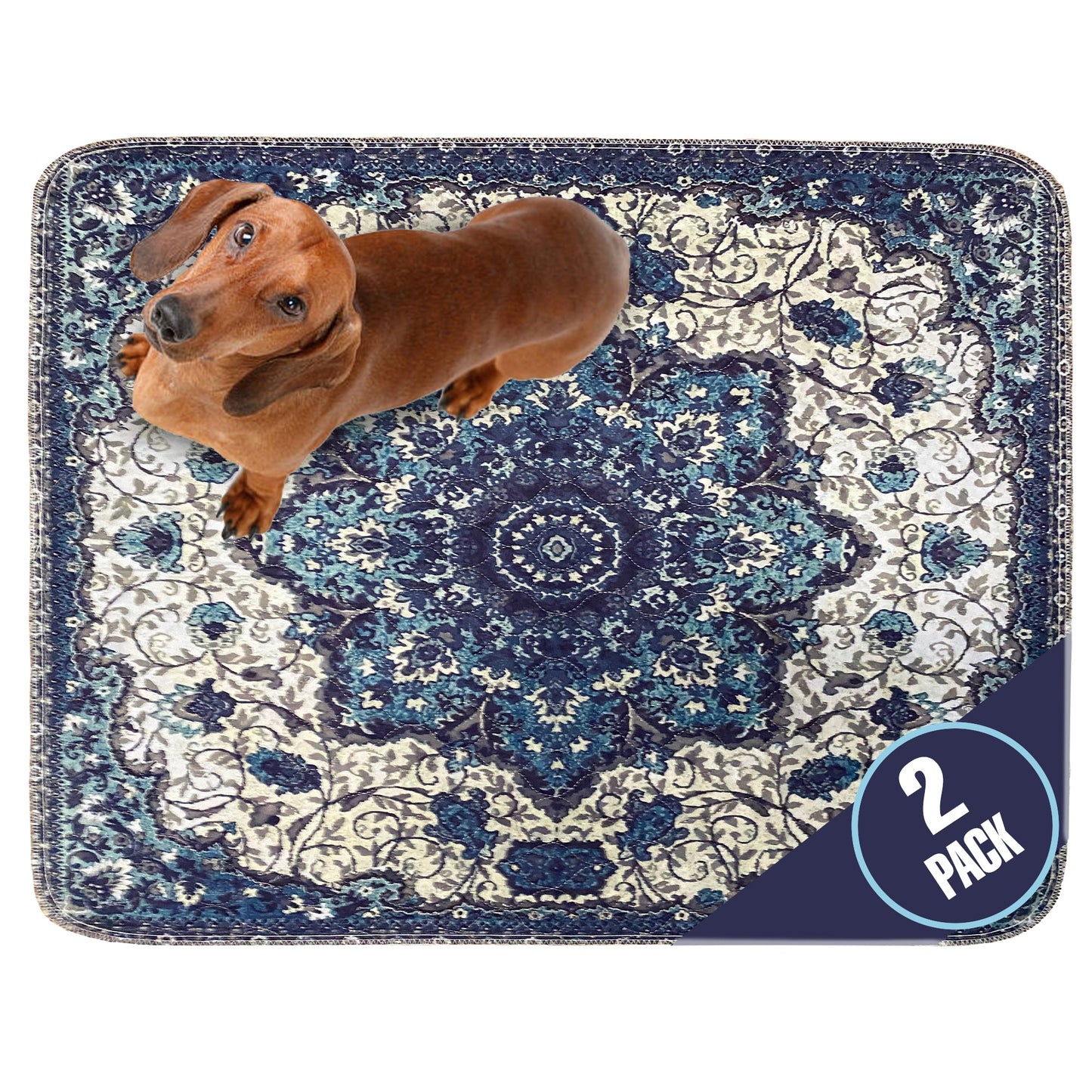 Washable Dog Pee Pads - Blue Medallion | Pawmotions