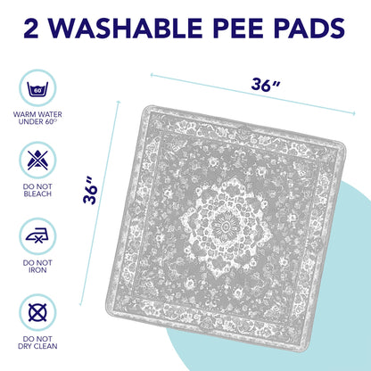 Light Grey Medallion Washable Pee Pads