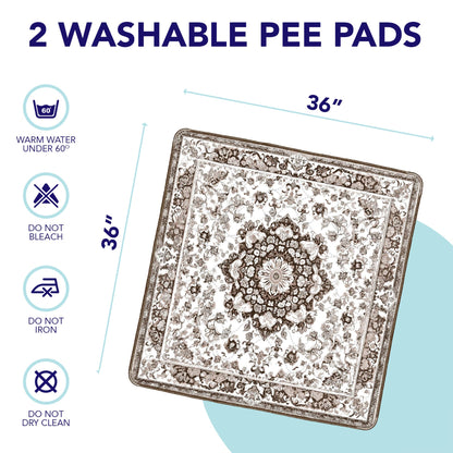Light Brown Medallion Washable Pee Pads