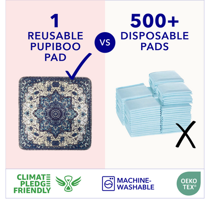 Washable Dog Pee Pads - Blue Medallion | Pawmotions