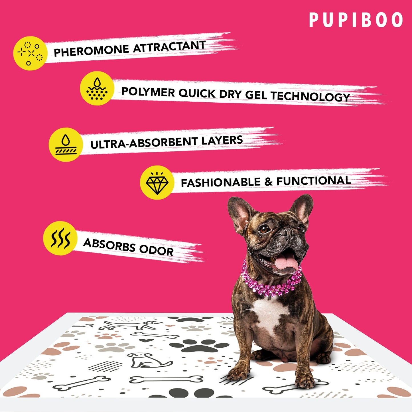 Paw Print Disposable Dog Training Pads – 23x23 Inches -  Pack Of 100